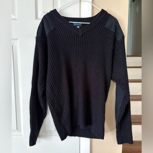 Galls Black V-Neck Sweater